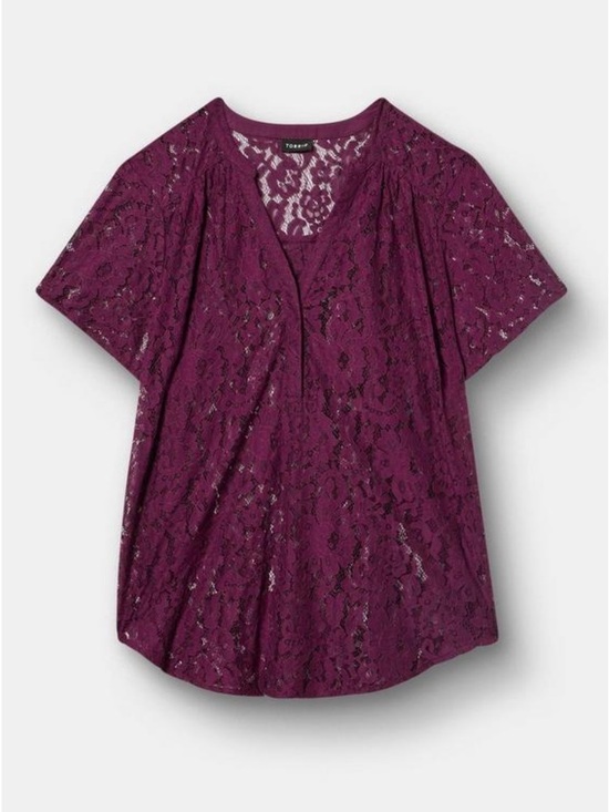 torrid Tops - Torrid Harper Lace Blouse Size 00 Potent Purple